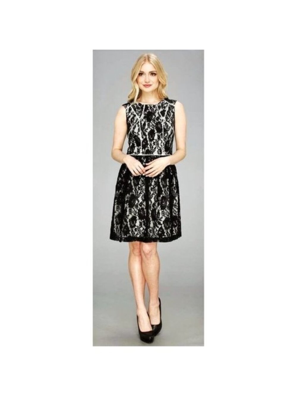 Ivy & Blu Maggy Boutique Black Lace Sleeveless Dress, Women's Size 2